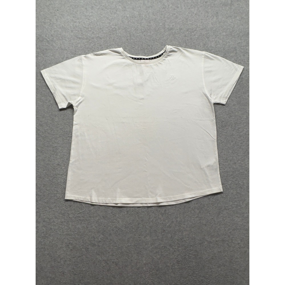 Kappa Womens White Short Sleeve T-Shirt Embroidered Logo Size Large